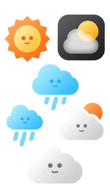 卡通天气图标设计素材