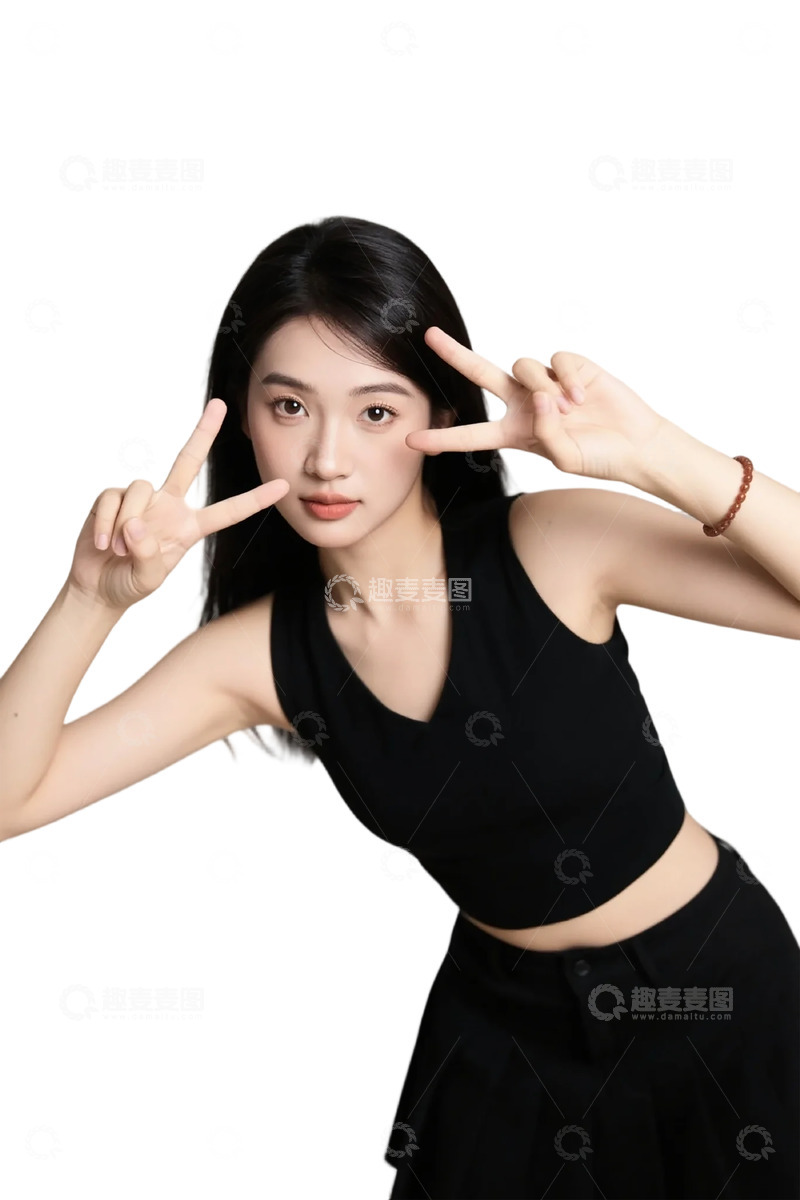 高清大图下载【趣麦麦图】-青春活力黑色背心写真照