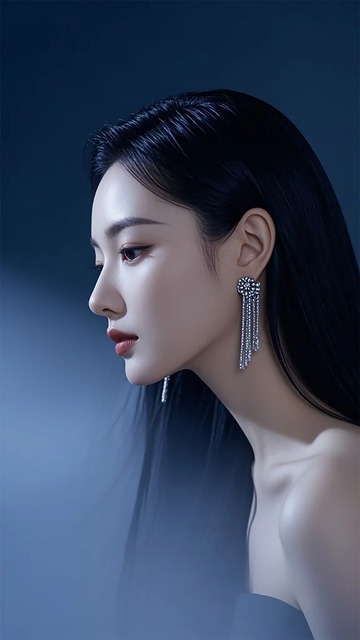 优雅女性侧面肖像摄影