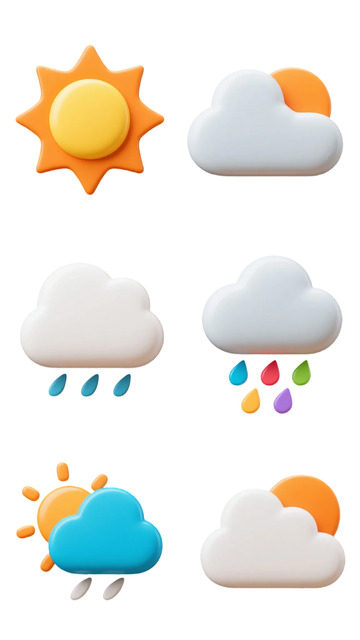 卡通天气图标设计装饰素材