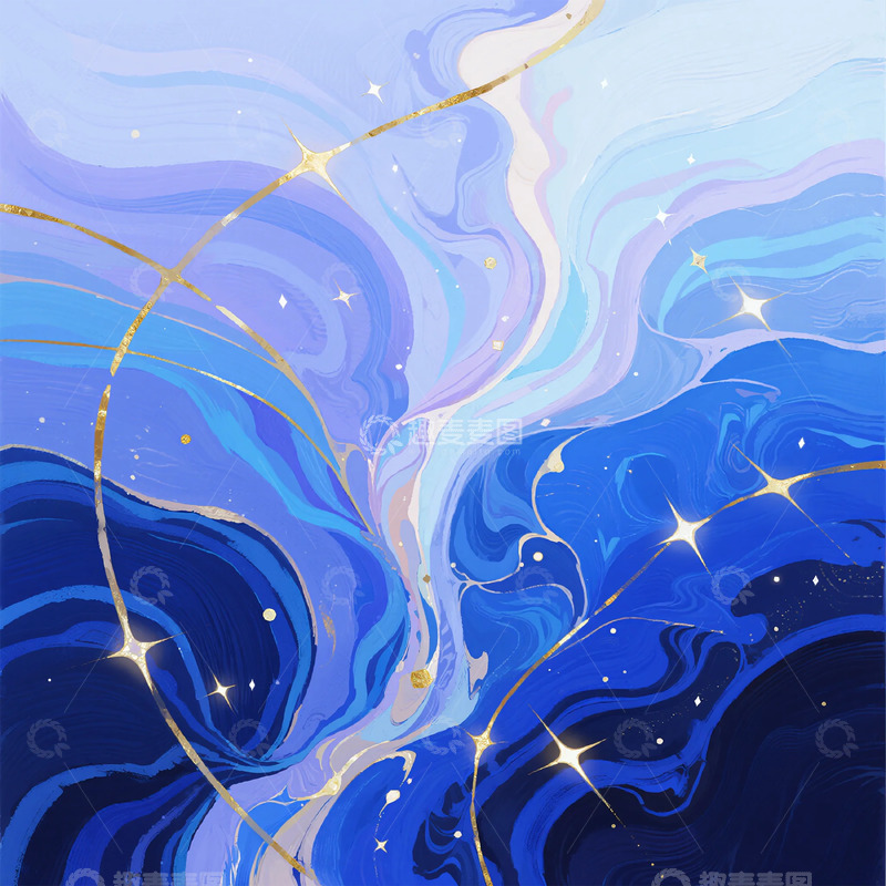 高清大图下载【趣麦麦图】梦幻星空抽象艺术画
