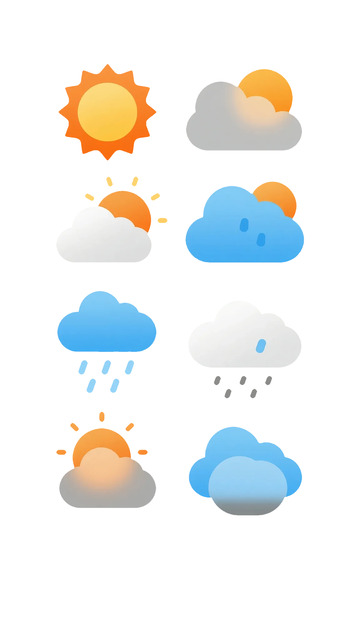 卡通天气图标集