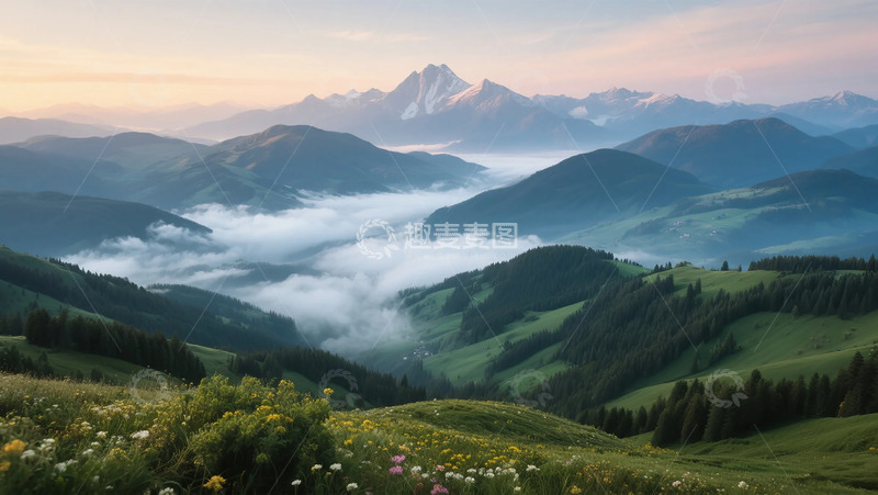 高清大图下载【趣麦麦图】山水风光晨曦云海自然风光摄影
