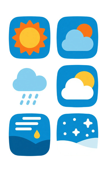 卡通天气图标设计素材