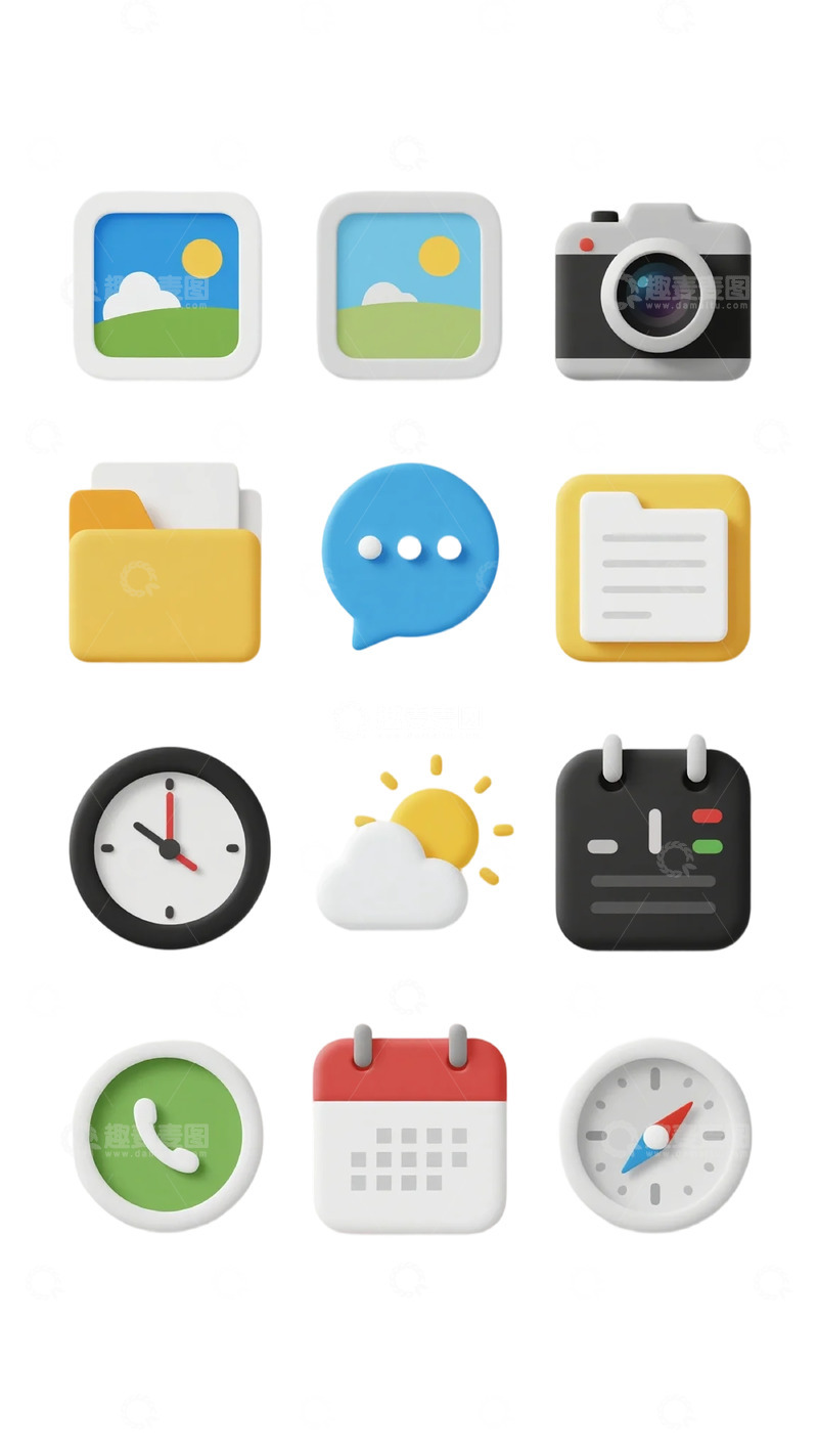 高清大图下载【趣麦麦图】简约图标手机界面设计元素