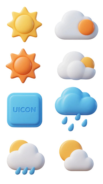 卡通天气图标设计元素