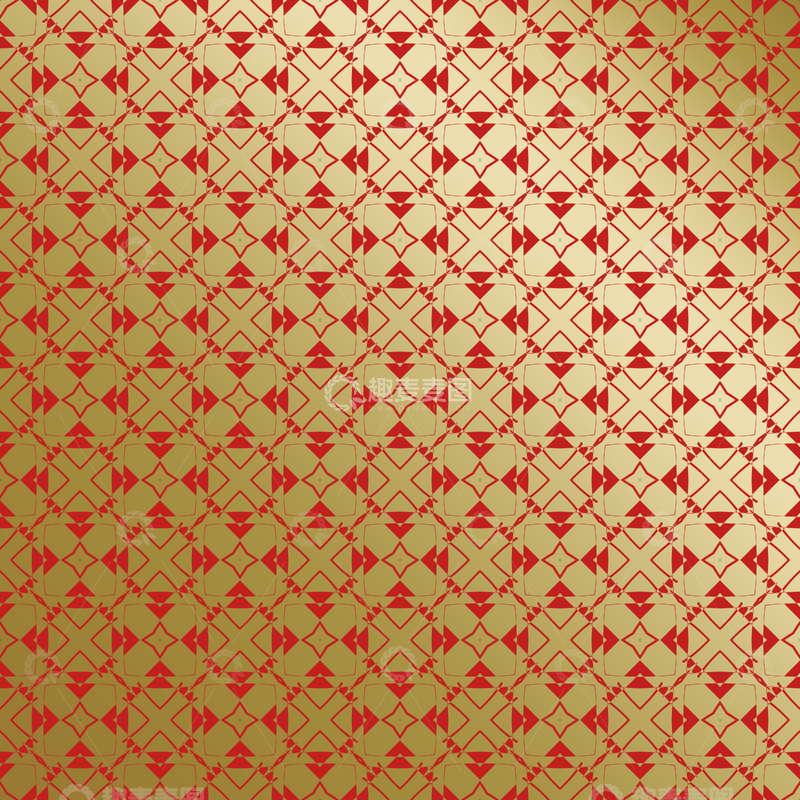 红金中式几何花纹背景图138