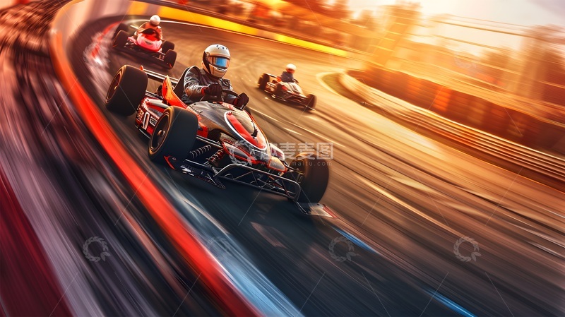 高清大图下载【趣麦麦图】卡丁车竞速赛道动感场景