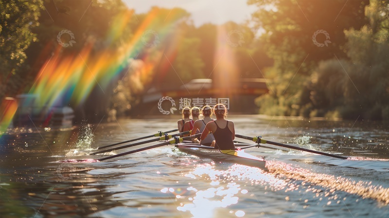 高清大图下载【趣麦麦图】阳光划船彩虹风景摄影