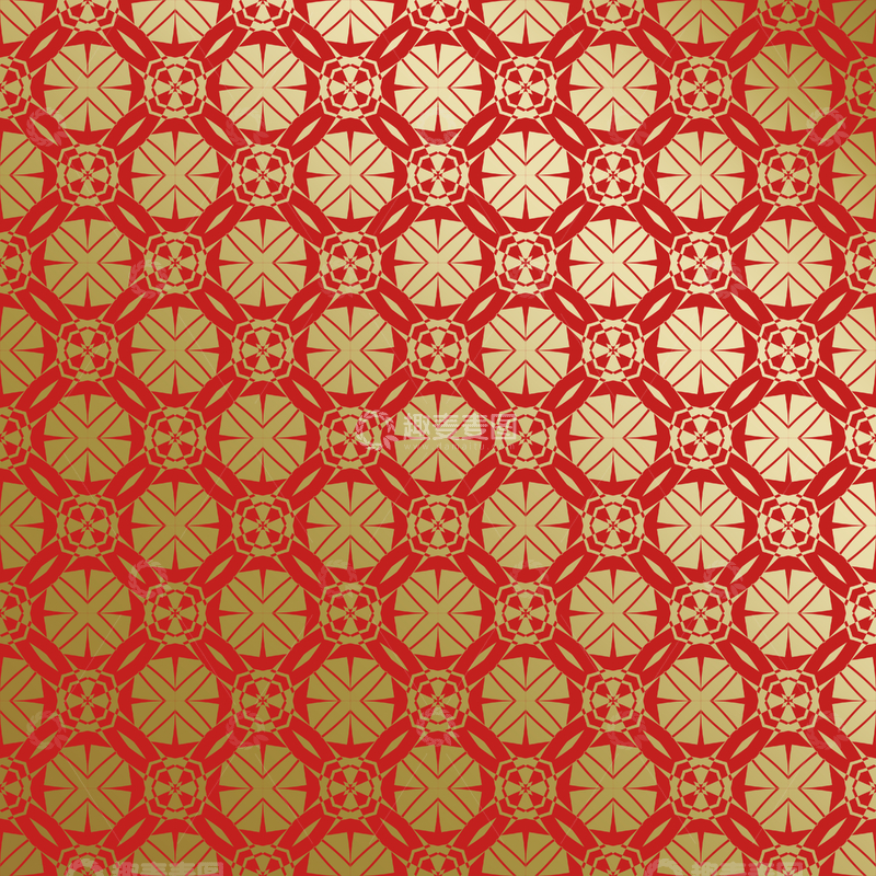 红金中式几何花纹背景图156