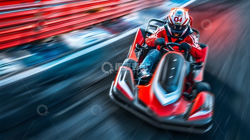 高清大图下载【趣麦麦图】-高速卡丁车竞速摄影