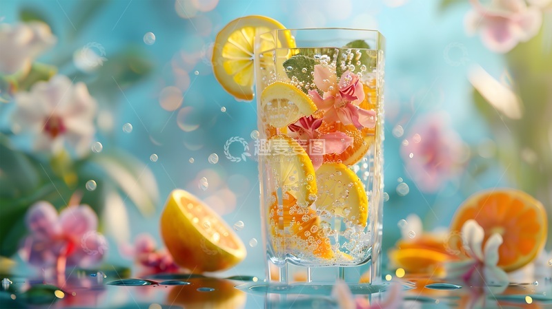 高清大图下载【趣麦麦图】清新花卉饮品创意摄影图