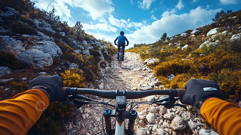 高清大图下载【趣麦麦图】山地自行车越野第一视角