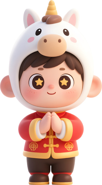 可爱卡通牛年新年摆件