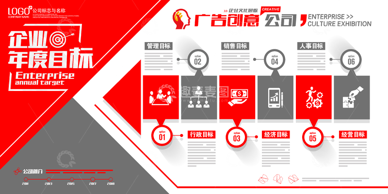 企业年度目标宣传海报设计素材
