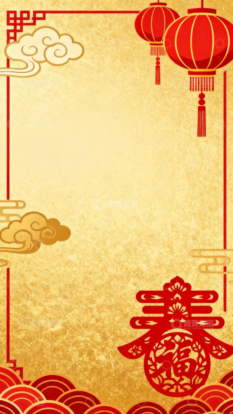 高清大图下载【趣麦麦图】中国风春节节日喜庆背景20
