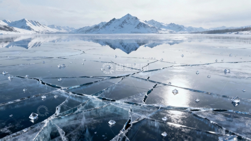 高清大图下载【趣麦麦图】冰湖与远山背景5
