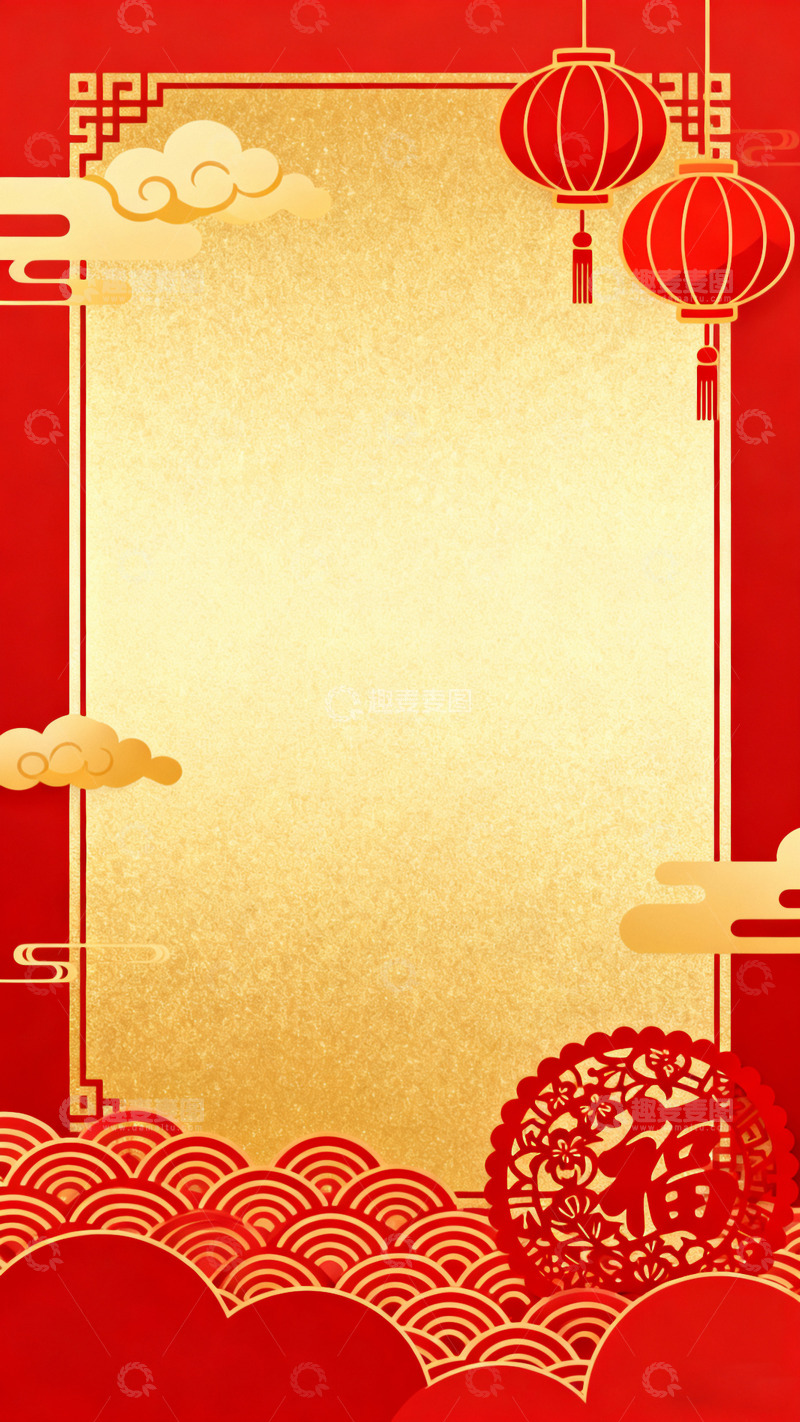 高清大图下载【趣麦麦图】中国风春节节日喜庆背景9
