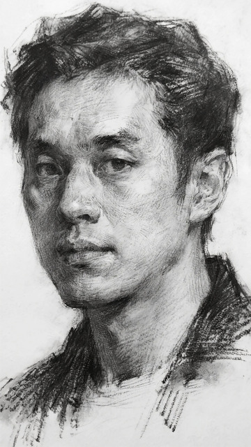 素描风格男性肖像画