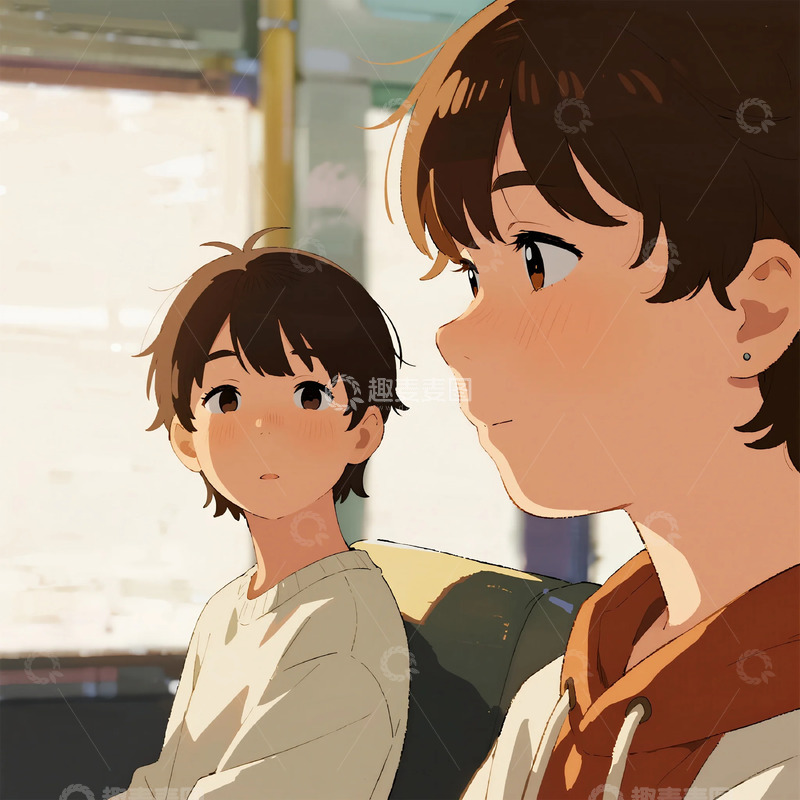 高清大图下载【趣麦麦图】动漫风师生肖像插画