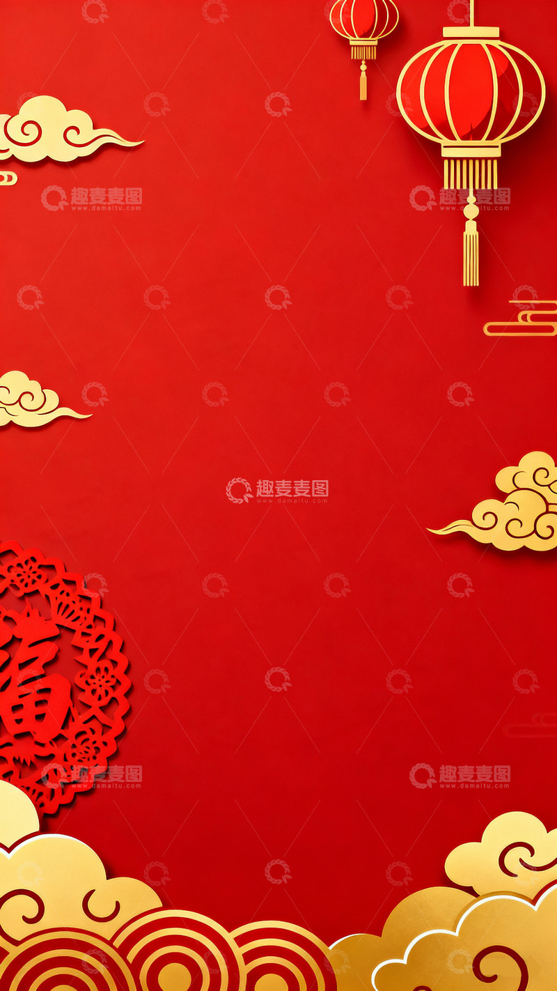 高清大图下载【趣麦麦图】中国风春节节日喜庆背景7