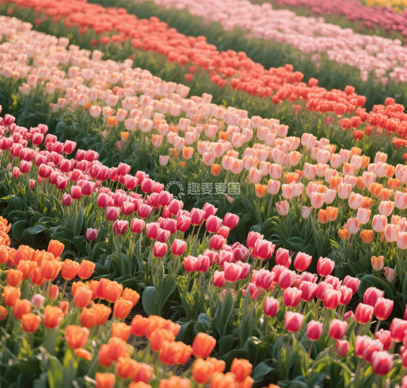 高清大图下载【趣麦麦图】郁金香花海鲜花盛开自然风光摄影图片