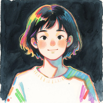 彩绘少女插画头像