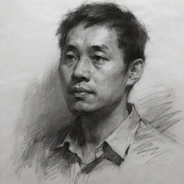 素描男性肖像艺术绘画素材