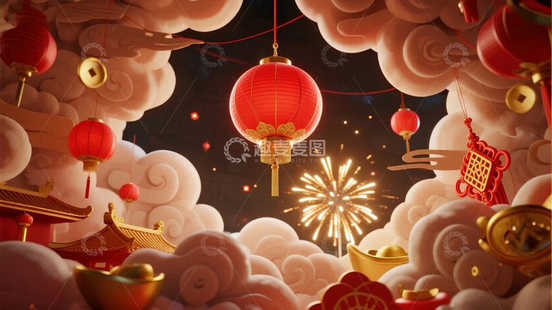 高清大图下载【趣麦麦图】国风节日背景10