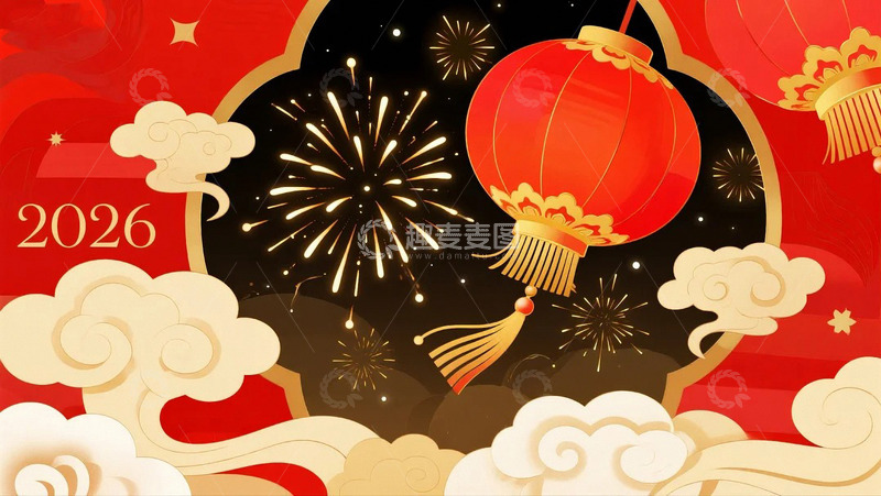 高清大图下载【趣麦麦图】2026新年元旦节日背景13