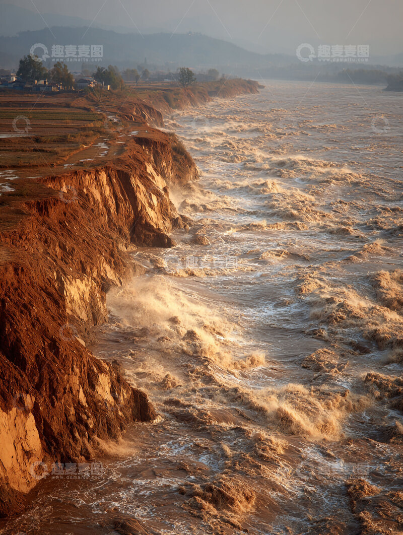 高清大图下载【趣麦麦图】河水  奔腾  决荡