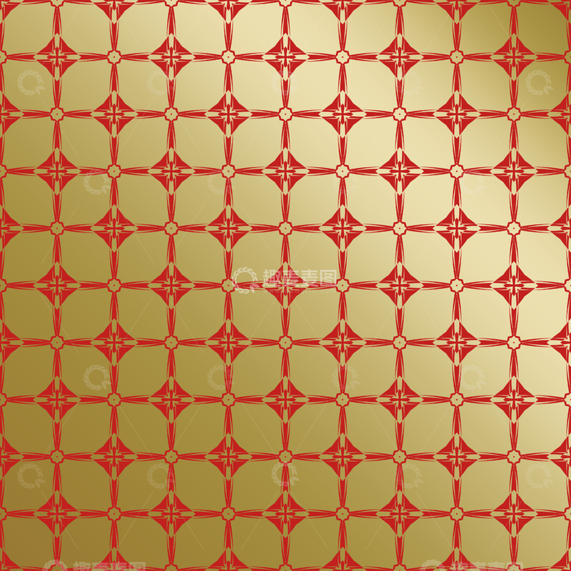 源文件下载【趣麦麦图】红金中式几何花纹背景图156