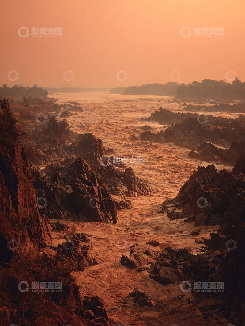 高清大图下载【趣麦麦图】河水  奔腾  土色