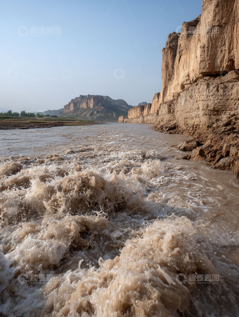 高清大图下载【趣麦麦图】河水  奔腾  浊浪 
