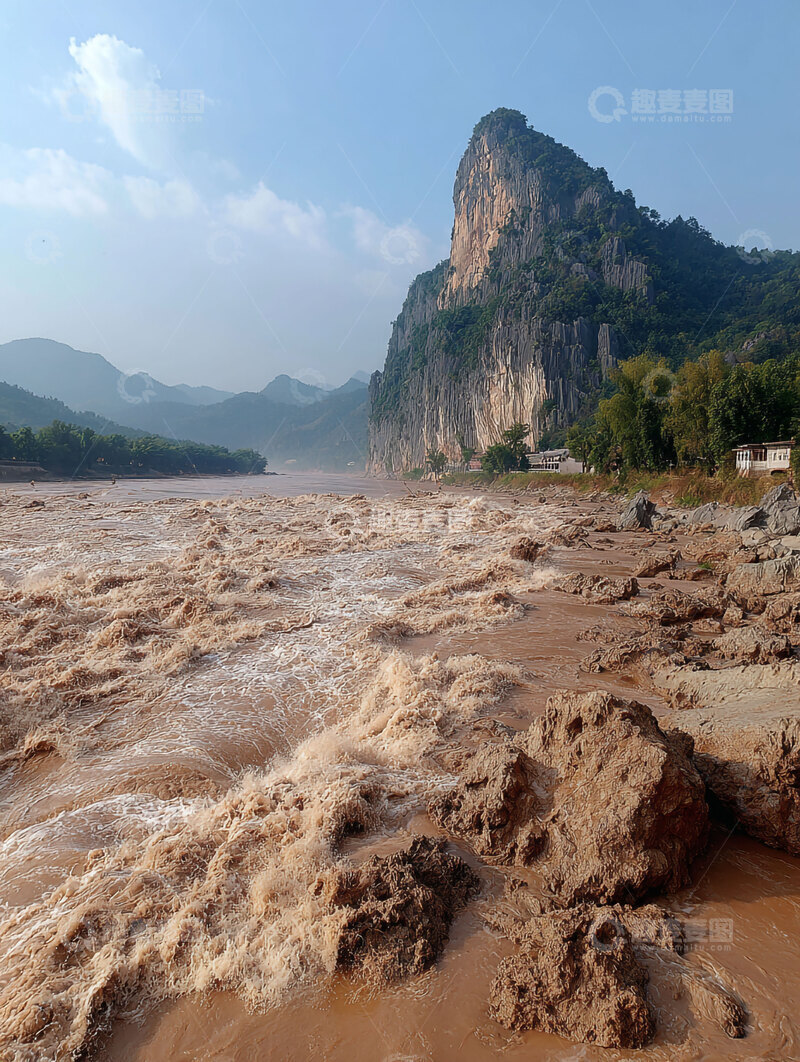 高清大图下载【趣麦麦图】河水  奔腾  悬河