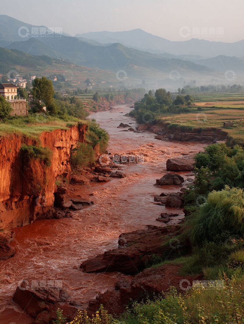 高清大图下载【趣麦麦图】河水  奔腾  金沙