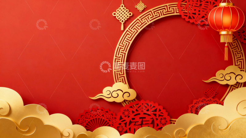 高清大图下载【趣麦麦图】喜庆红色节日背景1