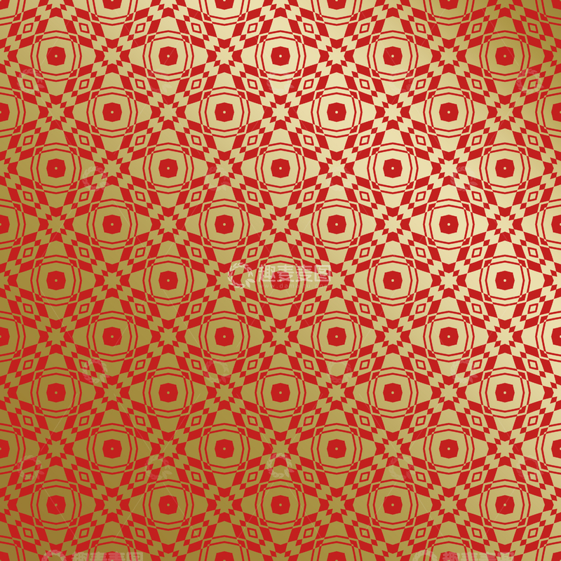 源文件下载【趣麦麦图】红金中式几何花纹背景图177