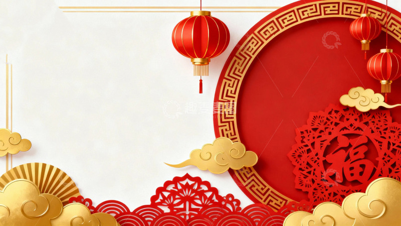 高清大图下载【趣麦麦图】喜庆红色节日背景011