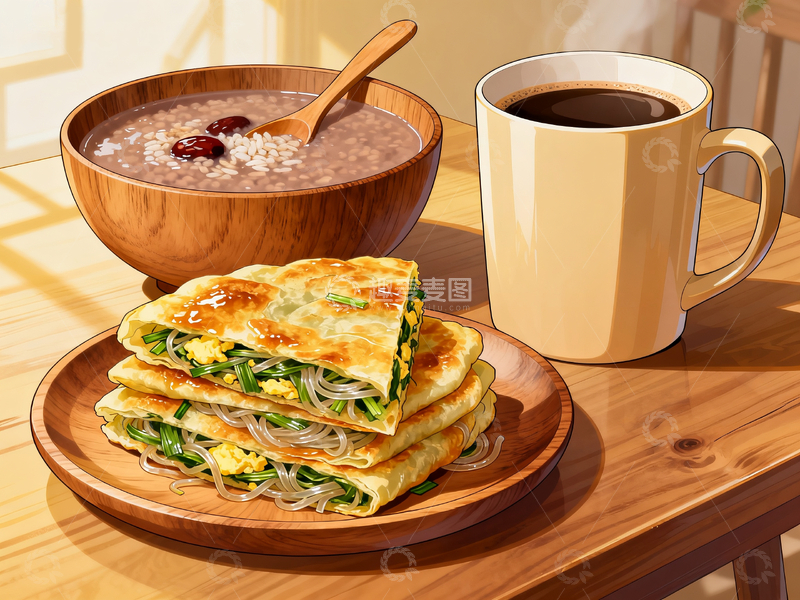 源文件下载【趣麦麦图】韭菜鸡蛋馅饼4