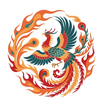 凤凰火焰艺术设计插画