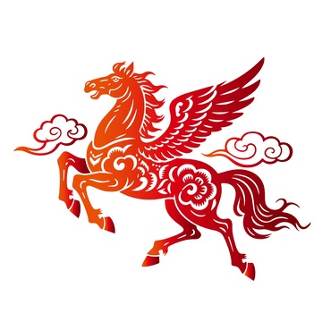中国风飞马剪纸艺术