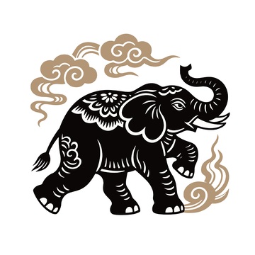 中国风象纹艺术插画