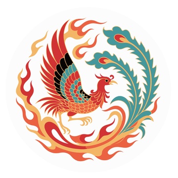 凤凰展翅国风艺术图案