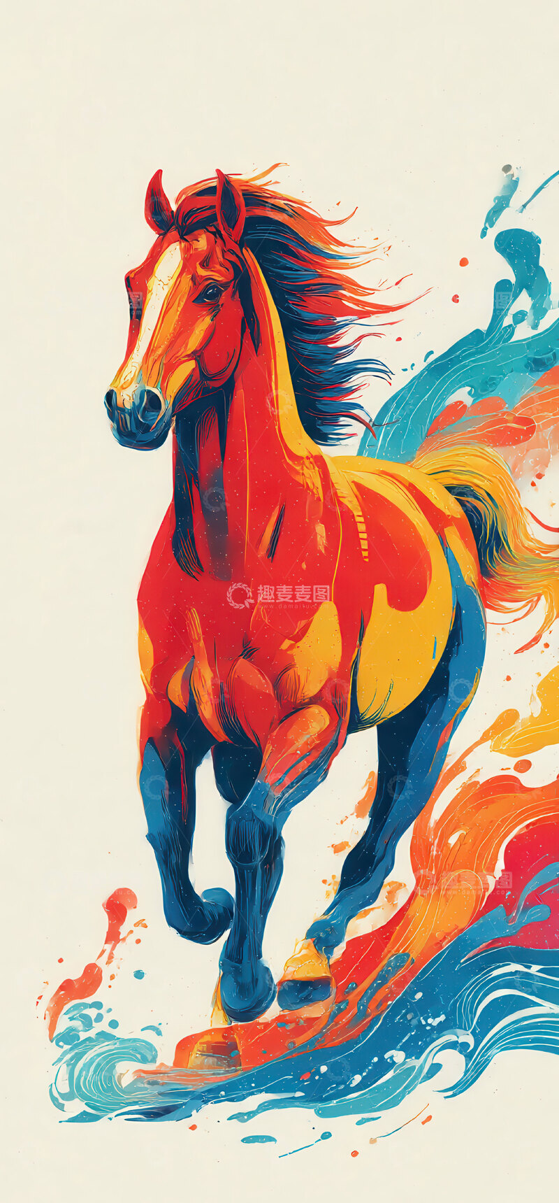 高清大图下载【趣麦麦图】马儿  骏逸  笃行  