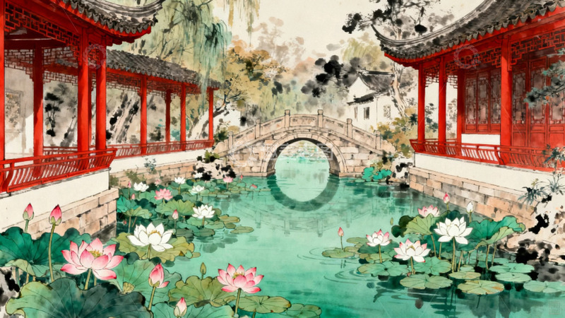 高清大图下载【趣麦麦图】中式园林景观1