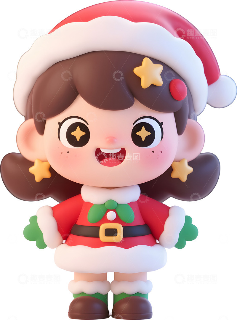 高清大图下载【趣麦麦图】可爱圣诞女孩