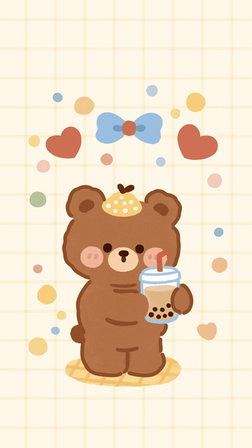 卡通奶茶熊壁纸