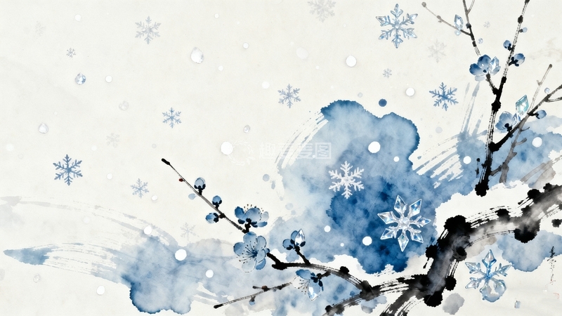 高清大图下载【趣麦麦图】中国风雪天冬季背景13