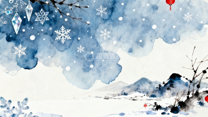 高清大图下载【趣麦麦图】-冬至立冬海报背景10